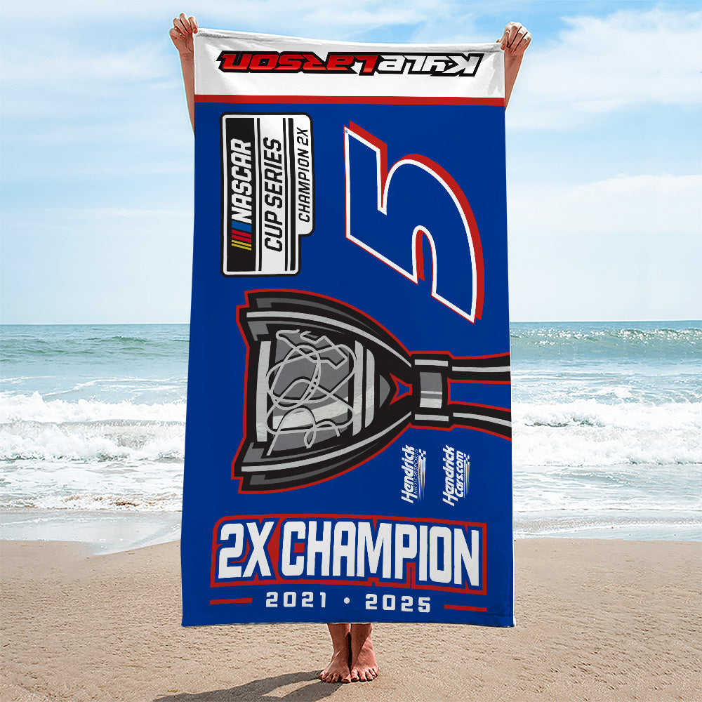 Kyle Larson 2025 NASCAR Cup Series Champion Rectangle Beach Towel – TANTN18085