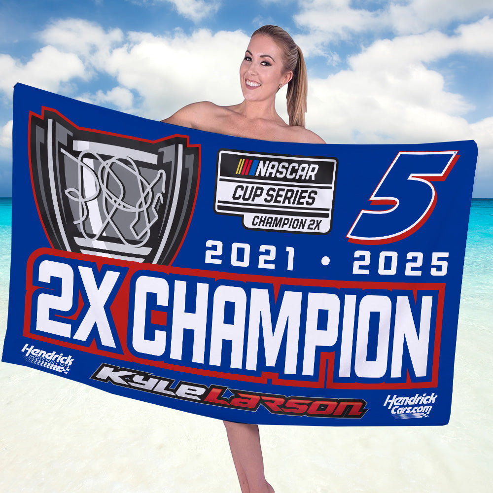 Kyle Larson 2025 NASCAR Cup Series Champion Rectangle Beach Towel – TANTN18086