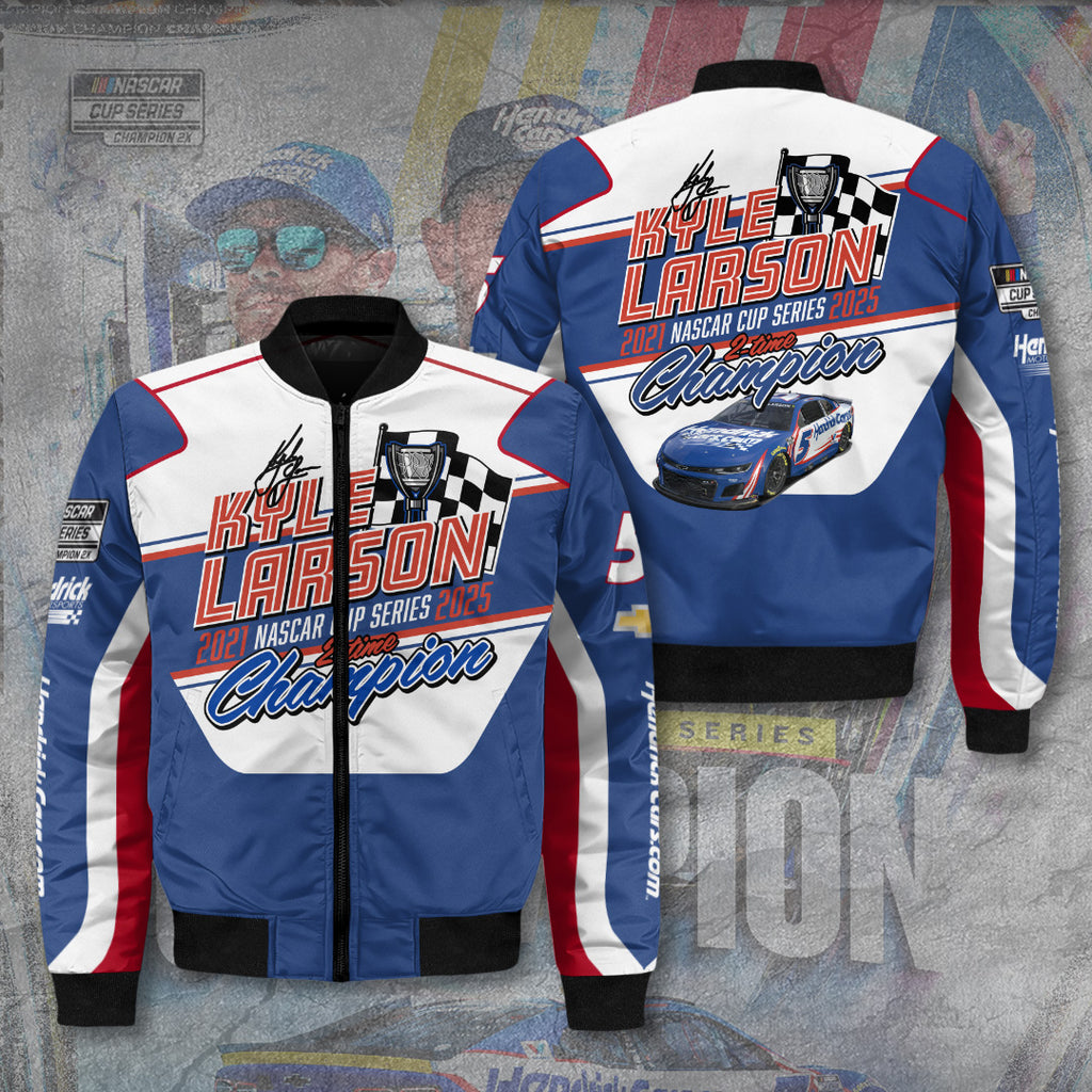 Kyle Larson 2025 NASCAR Cup Series Champion 3D Bomber Jacket – TANTN18119