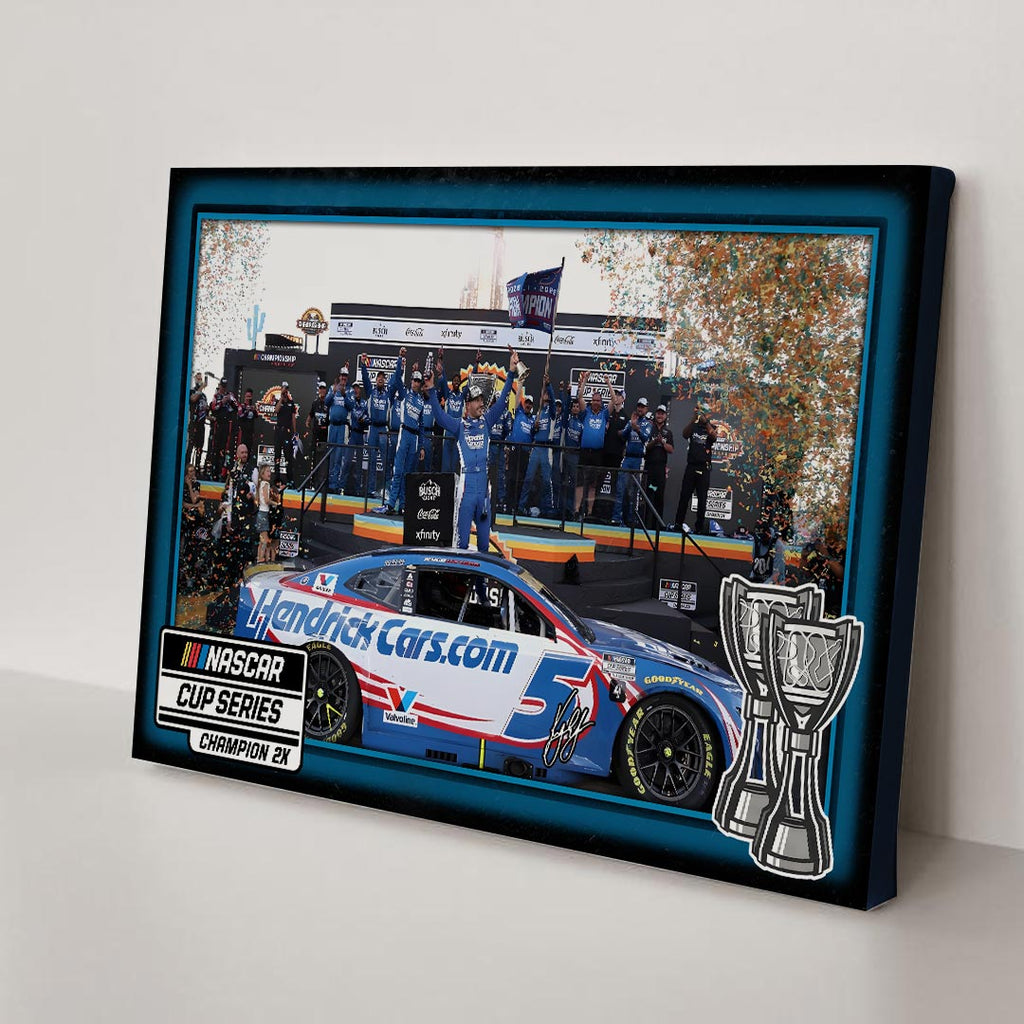 Kyle Larson 2025 NASCAR Cup Series Champion Rectangle Canvas With Inner Frame – HOATT14470