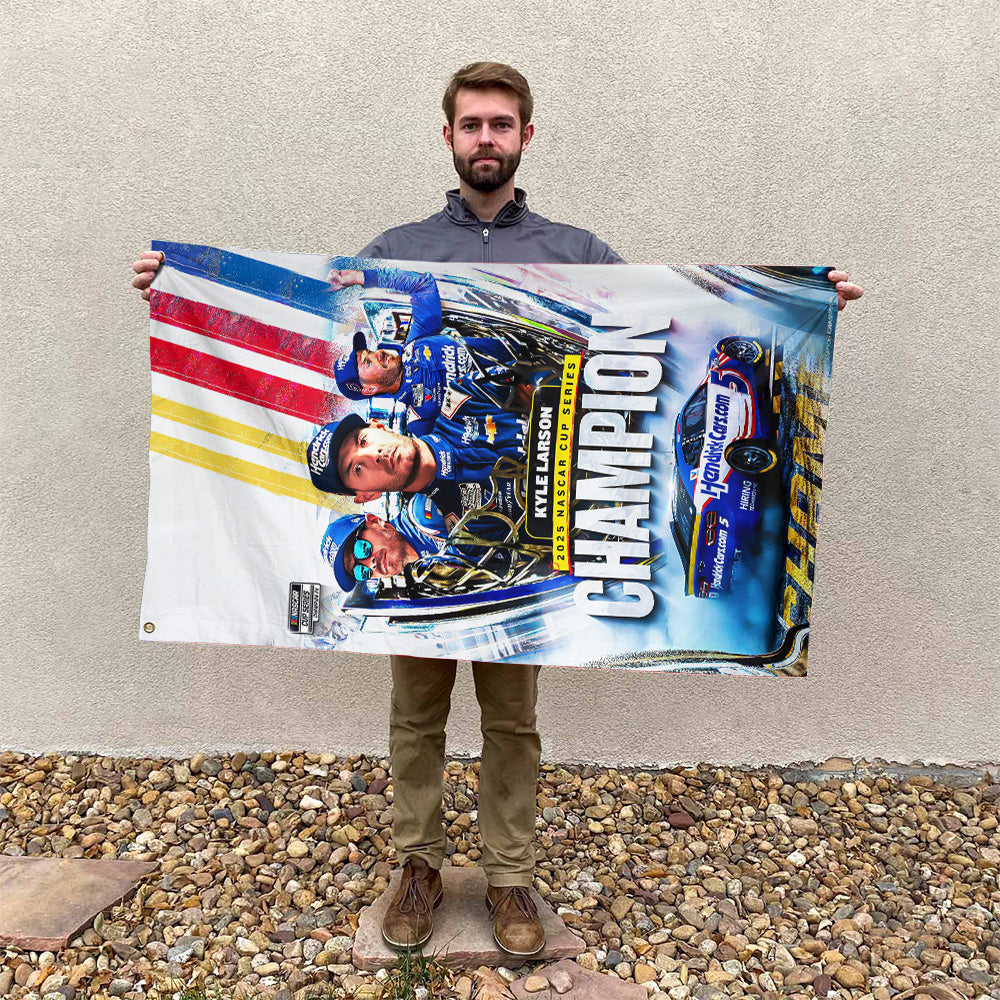 Kyle Larson Nascar Cup Series Champions 3D Double-side House Flag – TANTN18382