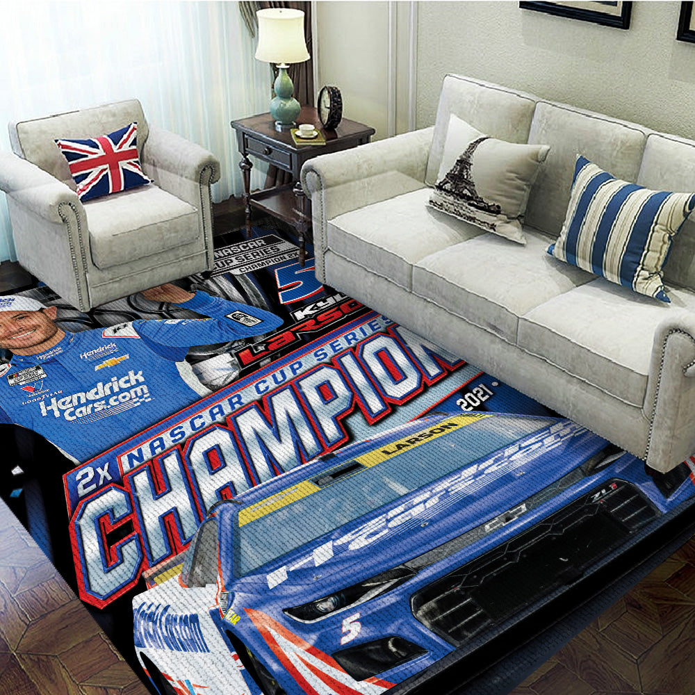 Kyle Larson 2025 NASCAR Cup Series Champion Rectangular Rug – TANTN18118