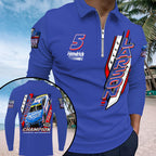 Kyle Larson 2025 NASCAR Cup Series Champion Zip Polo Shirt – TANTN19022