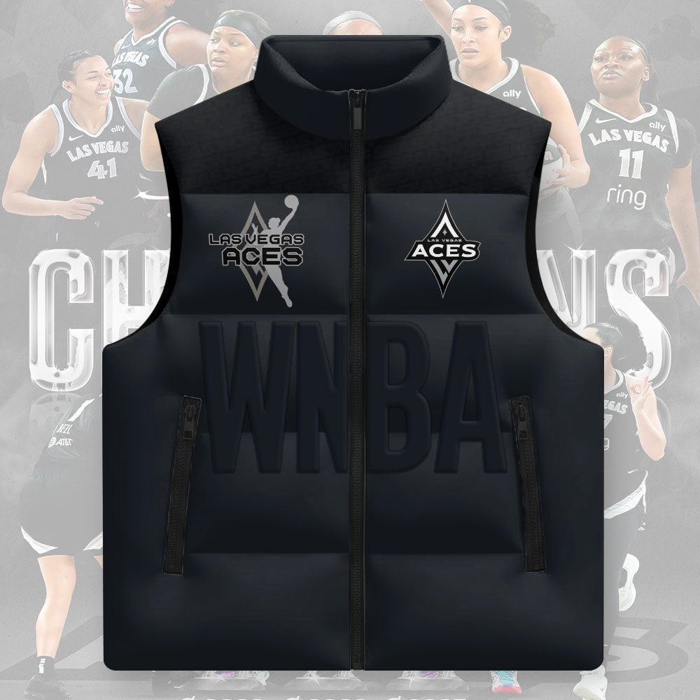 Las Vegas Aces WNBA 2025 Champions 3D Sleeveless Down Jacket – TMTHU1637
