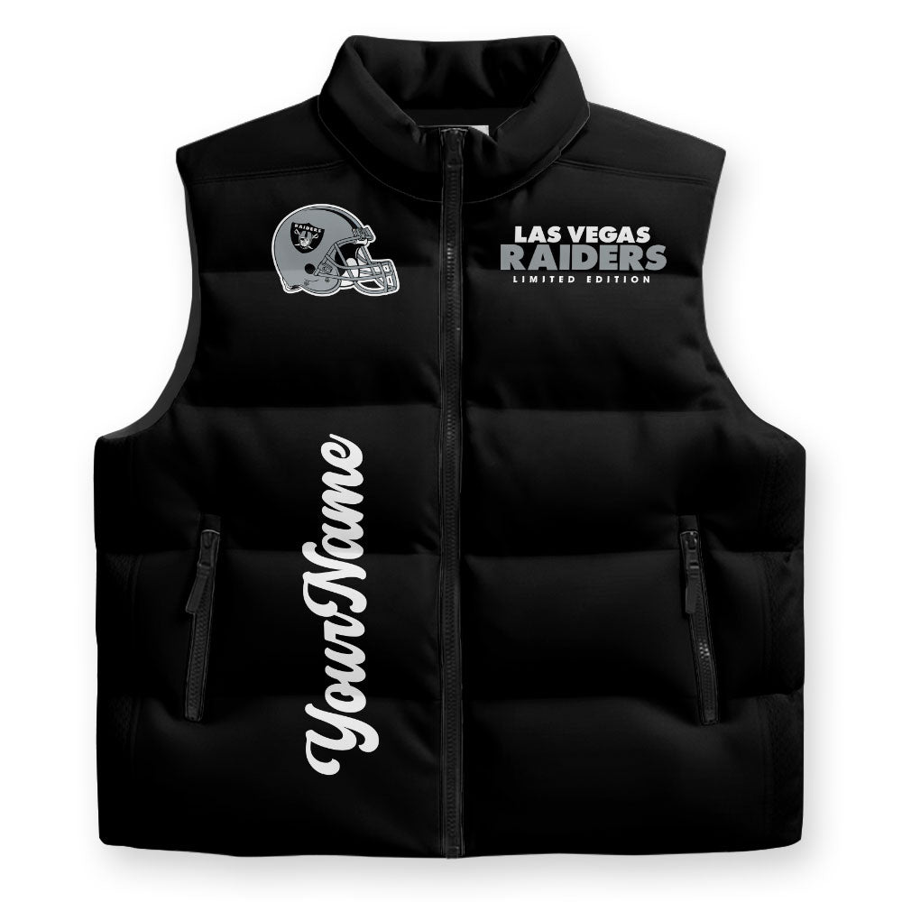 Personalized Las Vegas Raiders 3D Sleeveless Down Jacket – TMTHU1132