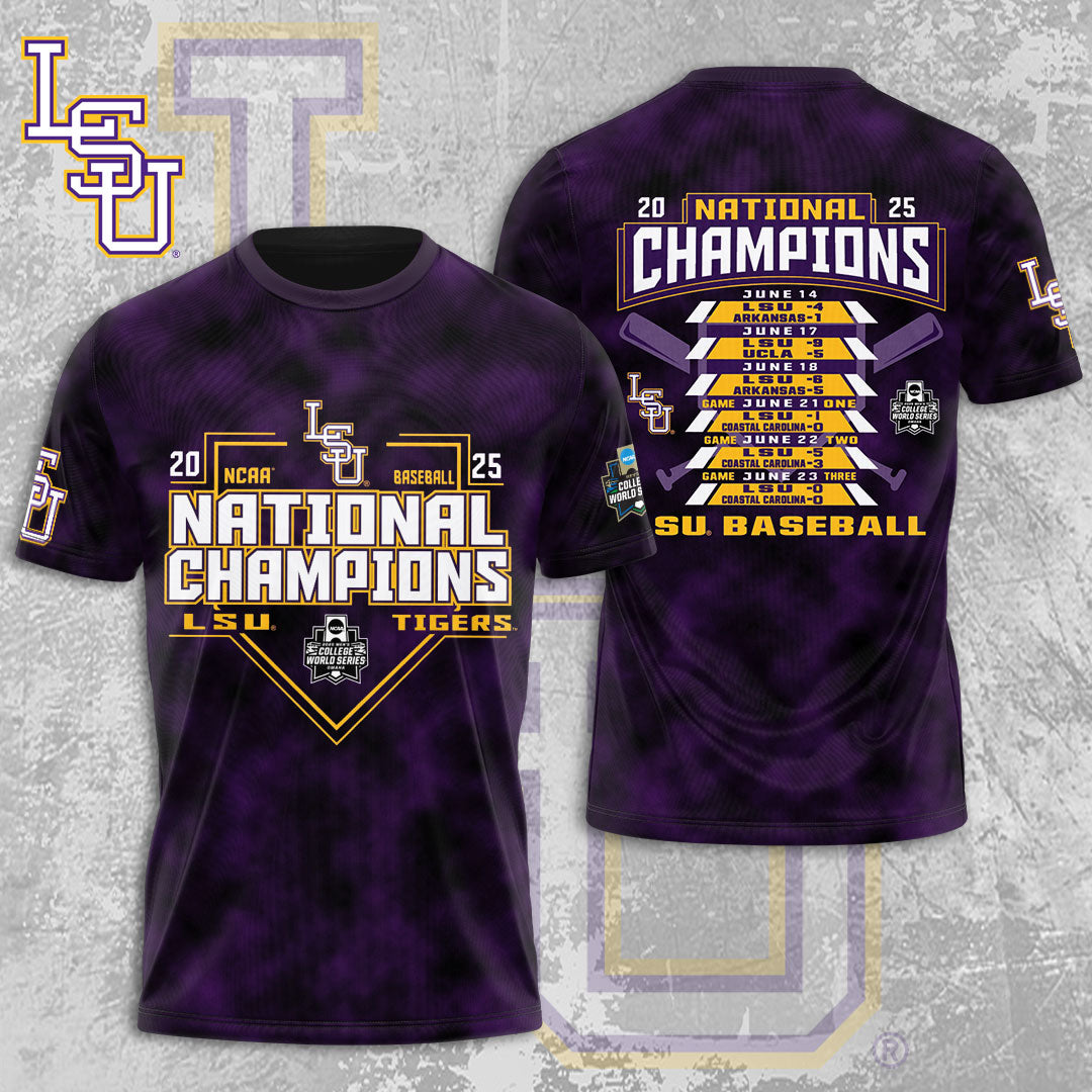 LSU Tigers Baseball 2025 National Champions 3D Apparel – MAITM 11733