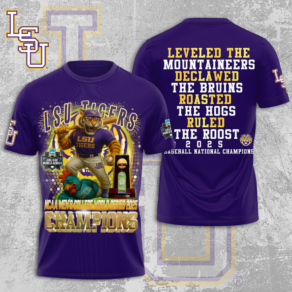 LSU Tigers Baseball 2025 National Champions 3D Apparel – MAITM 12232