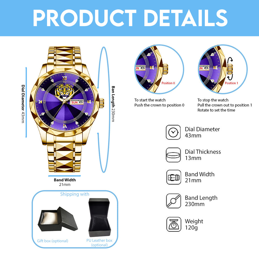 LSU Tigers Baseball Alloy Luxury Quartz Watch – GNE 3833
