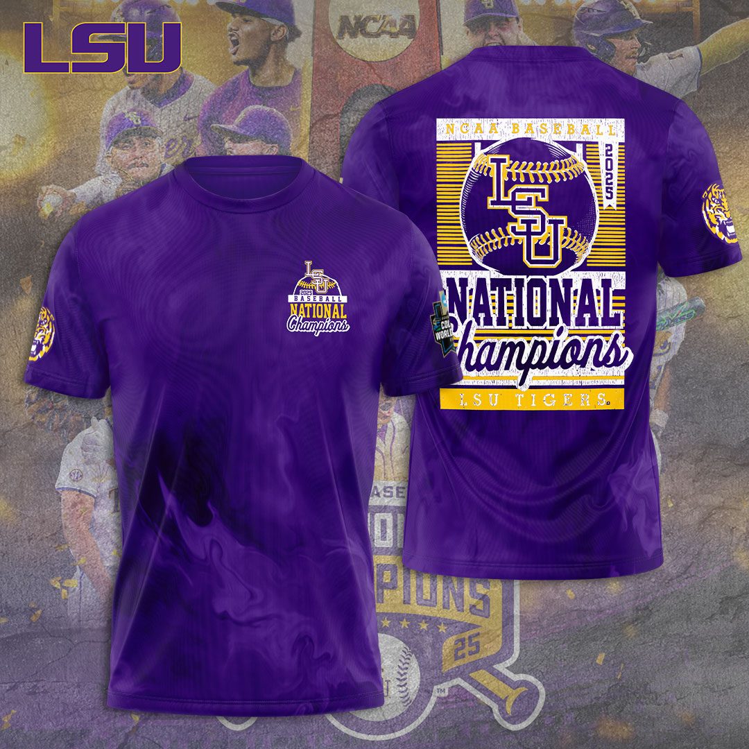 LSU Tigers Baseball 2025 National Champions 3D Apparel – TANTN 13882