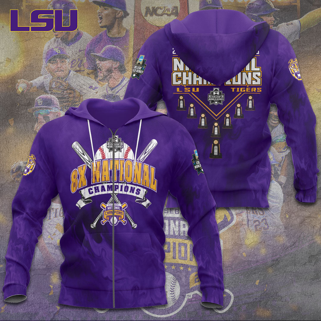 LSU Tigers Baseball 2025 National Champions 3D Apparel – TANTN 13918