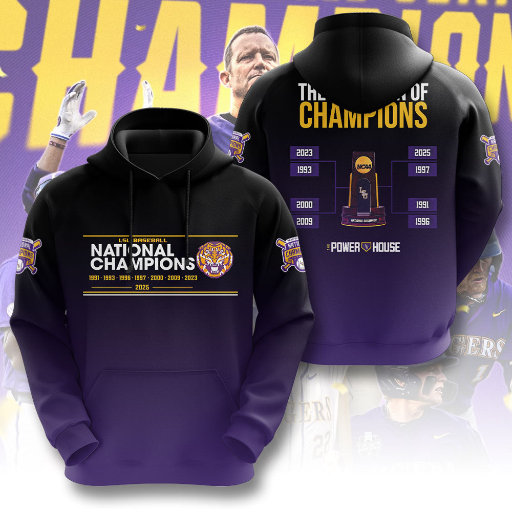 LSU Tigers Baseball 2025 National Champions 3D Apparel – GNE 3891