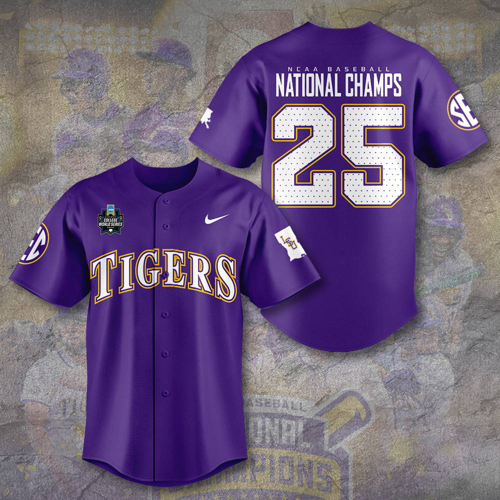LSU Tigers Baseball Baseball Jersey – TANTN 13893