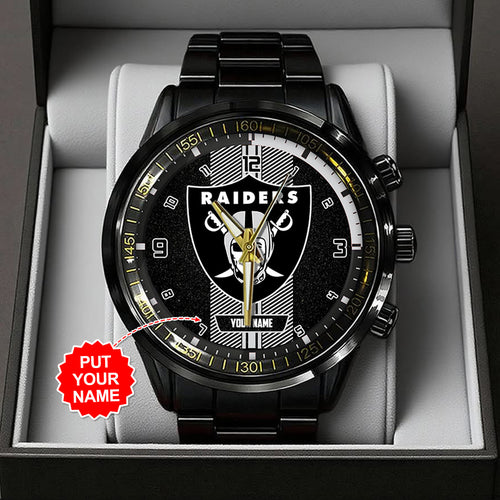 Personalized Las Vegas Raiders Black Stainless Steel Watch – TANTN16022