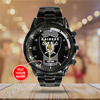Personalized Las Vegas Raiders Black Stainless Steel Watch – TANTN16022