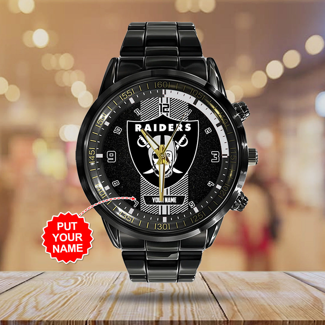 Personalized Las Vegas Raiders Black Stainless Steel Watch – TANTN16022