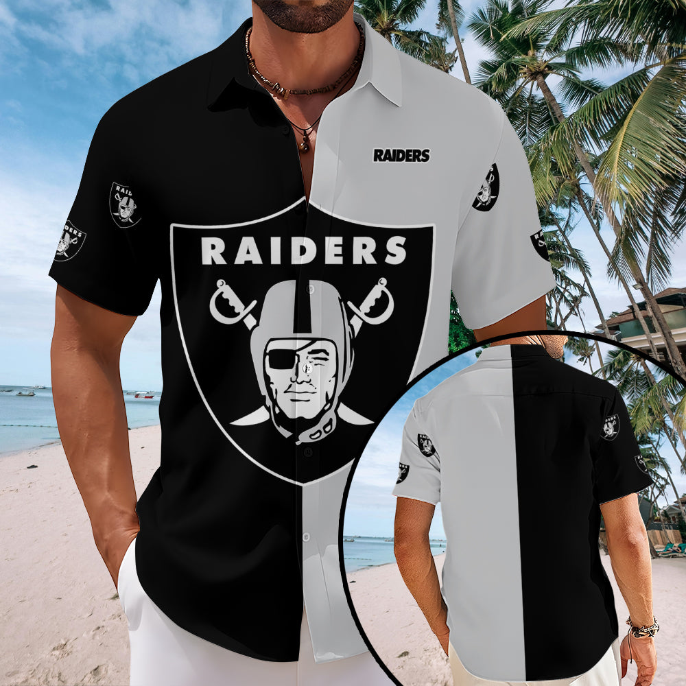 Las Vegas Raiders Short Sleeve Button-Down Shirt – MAITM13560