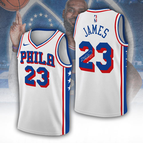 LeBron James x Philadelphia 76ers V-Neck Basketball Jersey – TANTN24499