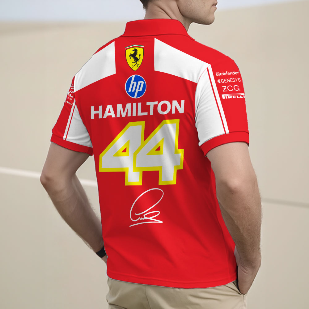 Lewis Hamilton x Scuderia Ferrari Zip Polo Shirt – MAITM14770