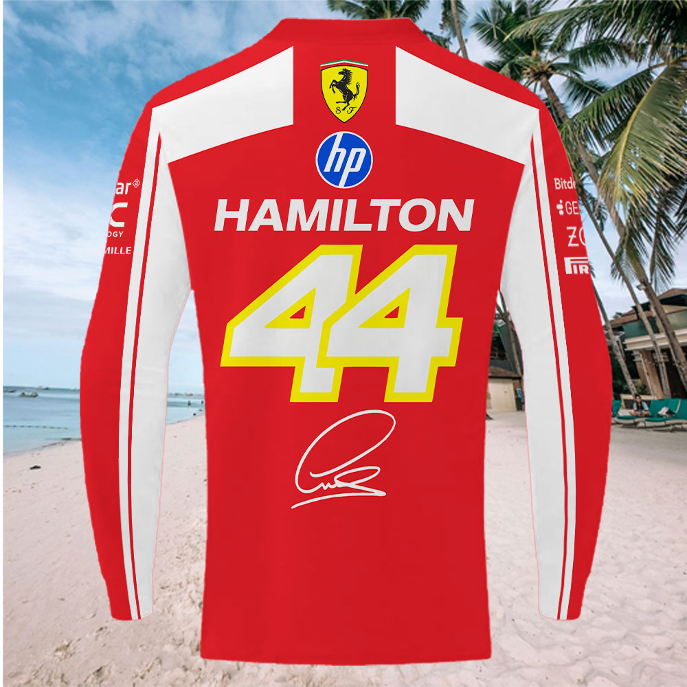 Lewis Hamilton x Scuderia Ferrari Zip Polo Shirt – MAITM14770