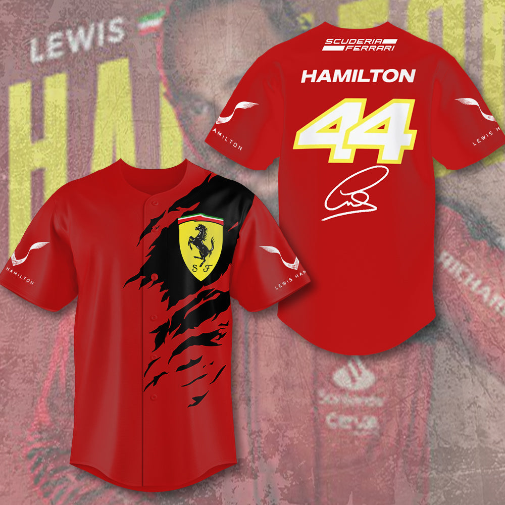 Lewis Hamilton x Scuderia Ferrari Baseball Jersey – MAITM 10370