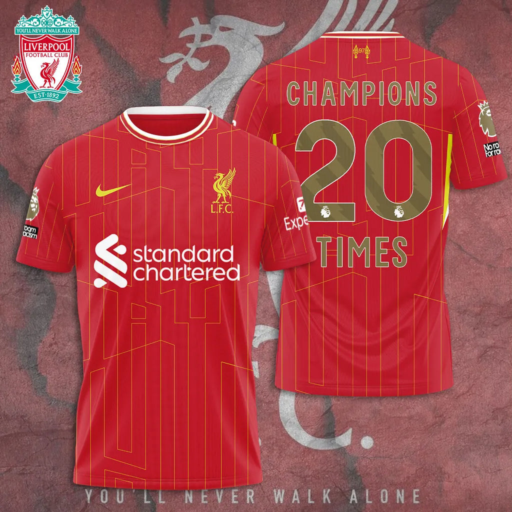 Liverpool FC 2024/25 Premier League Champions 3D Apparel – TANTN 12391
