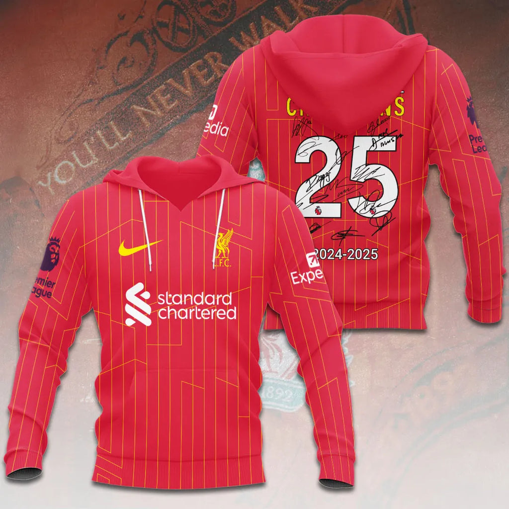 Liverpool FC 2024/25 Premier League Champions 3D Apparel – HOATT 10017