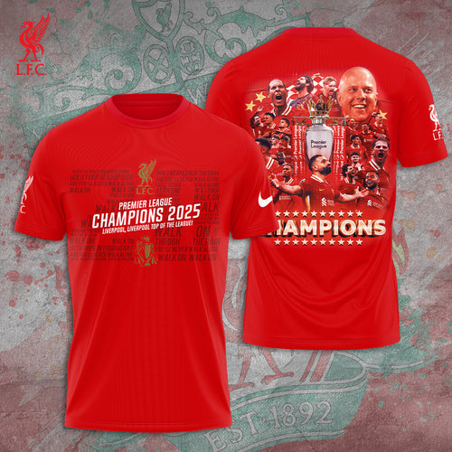 Liverpool FC 2024/25 Premier League Champions 3D Apparel – TANTN 12430