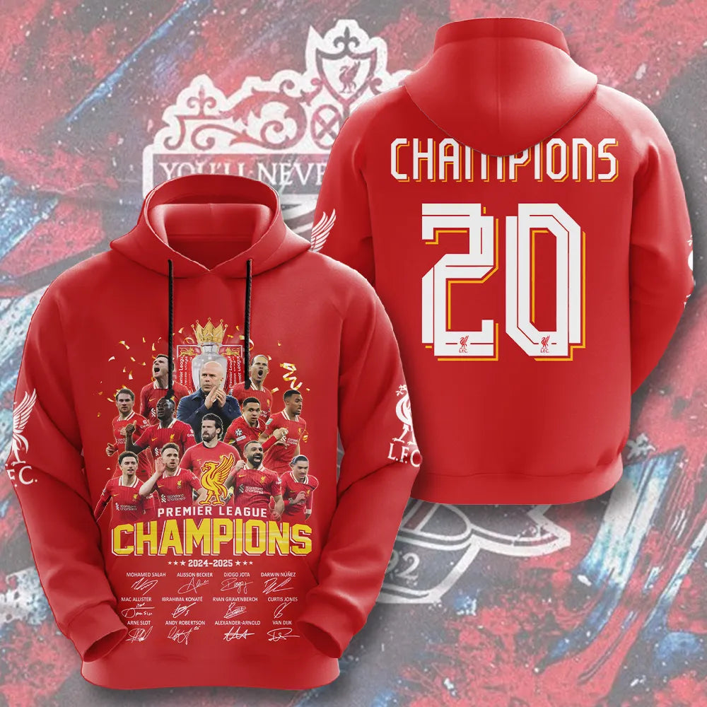 Liverpool FC 2024/25 Premier League Champions 3D Apparel – HOATT 9957