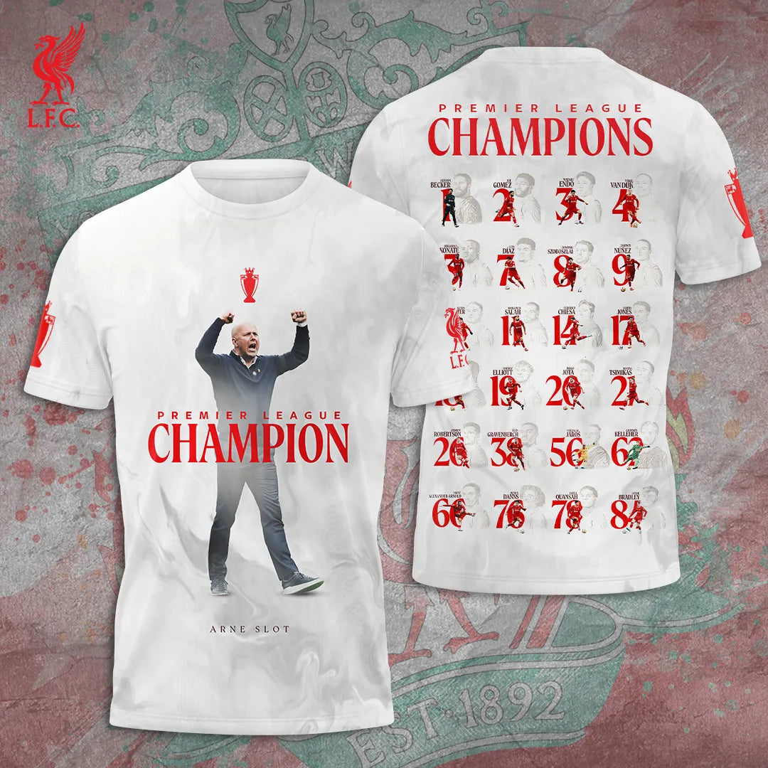 Liverpool FC 2024/25 Premier League Champions 3D Apparel – GNE 3279