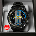 Personalized Los Angeles Chargers Black Stainless Steel Watch – TANTN16024