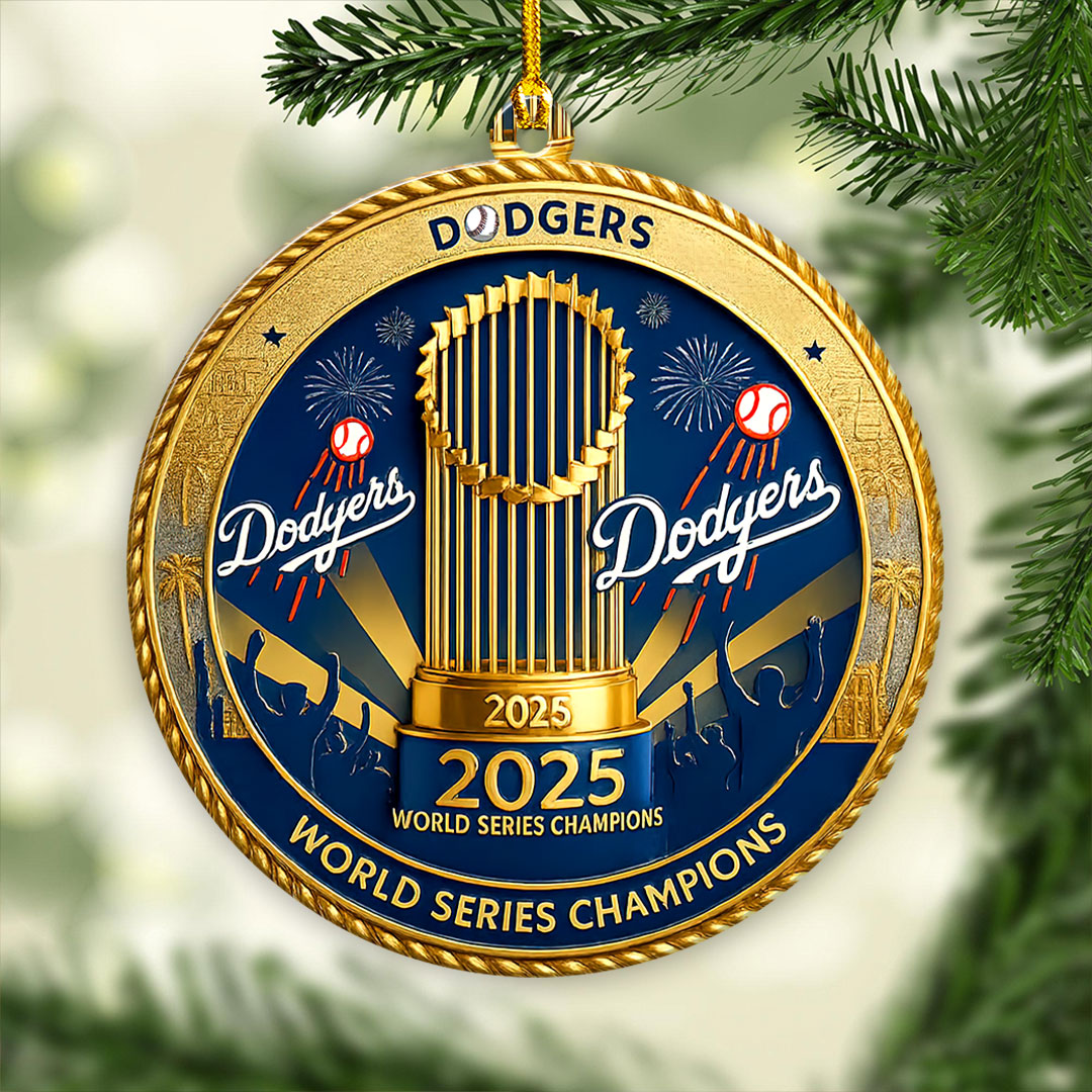 Los Angeles Dodgers 2025 World Series Champions Custom Shape 2-sided Acrylic Ornament – HOATT14253