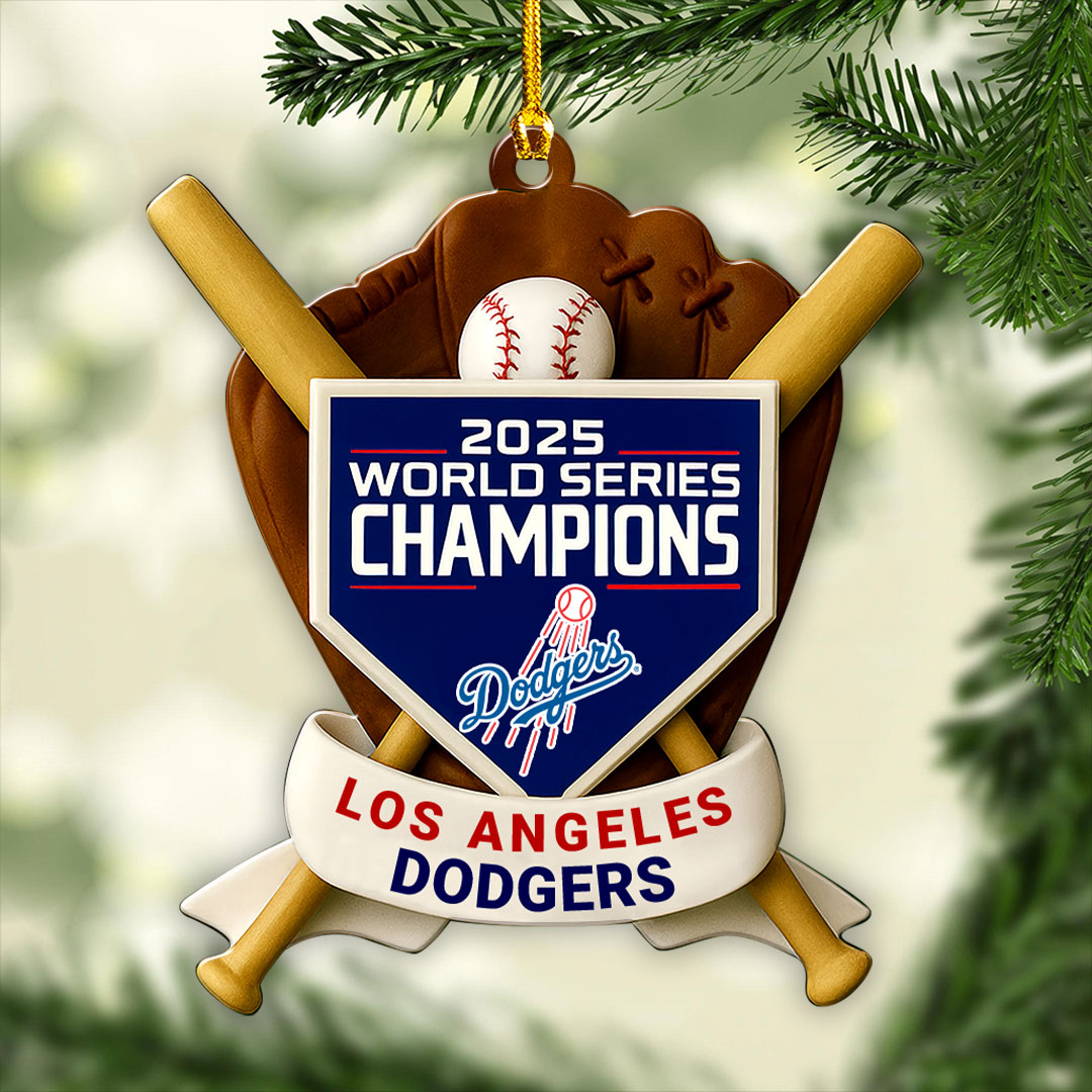 Los Angeles Dodgers 2025 World Series Champions Custom Shape 2-sided Acrylic Ornament – HOATT14254