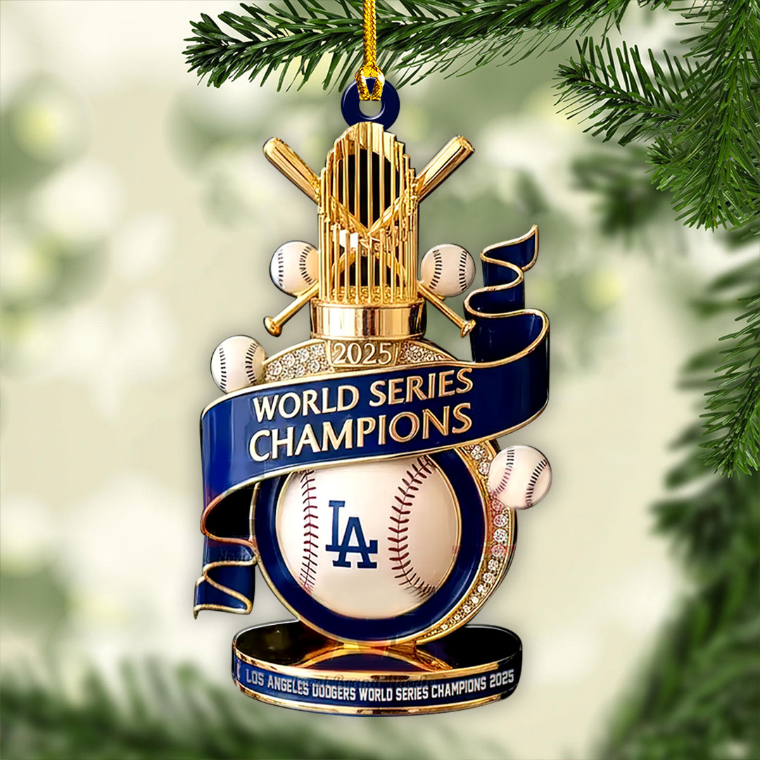 Los Angeles Dodgers 2025 World Series Champions Custom Shape 2-sided Acrylic Ornament – HOATT14256