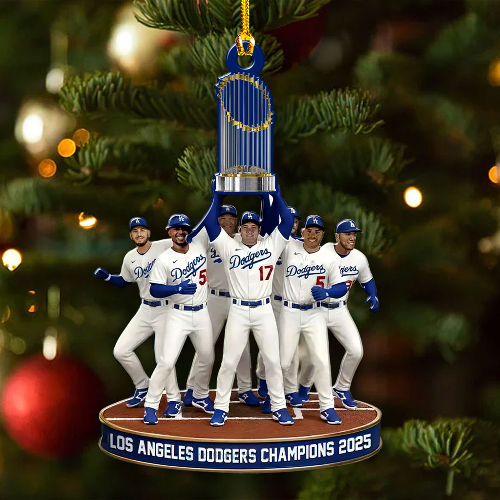 Los Angeles Dodgers 2025 World Series Champions Custom Shape 2-sided Acrylic Ornament – HOATT14328