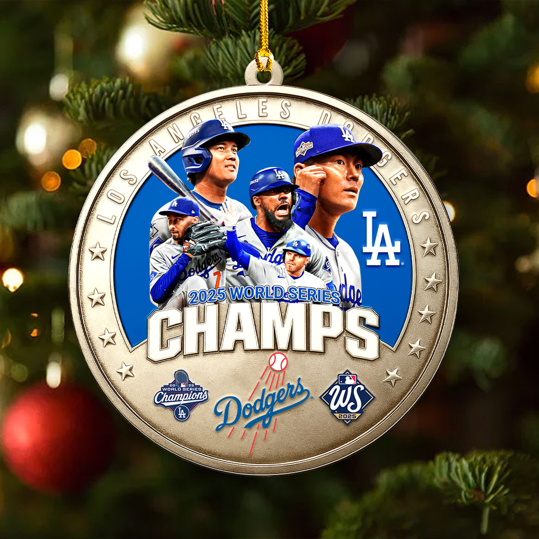 Los Angeles Dodgers 2025 World Series Champions Custom Shape 2-sided Acrylic Ornament – HOATT14357
