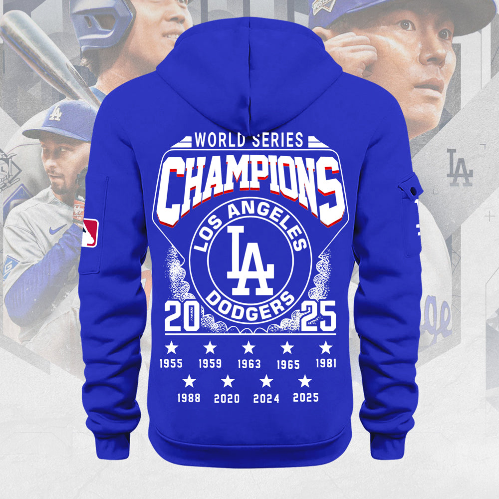 Los Angeles Dodgers 2025 World Series Champions 2D Quarter Zip Hoodie – MAITM13691