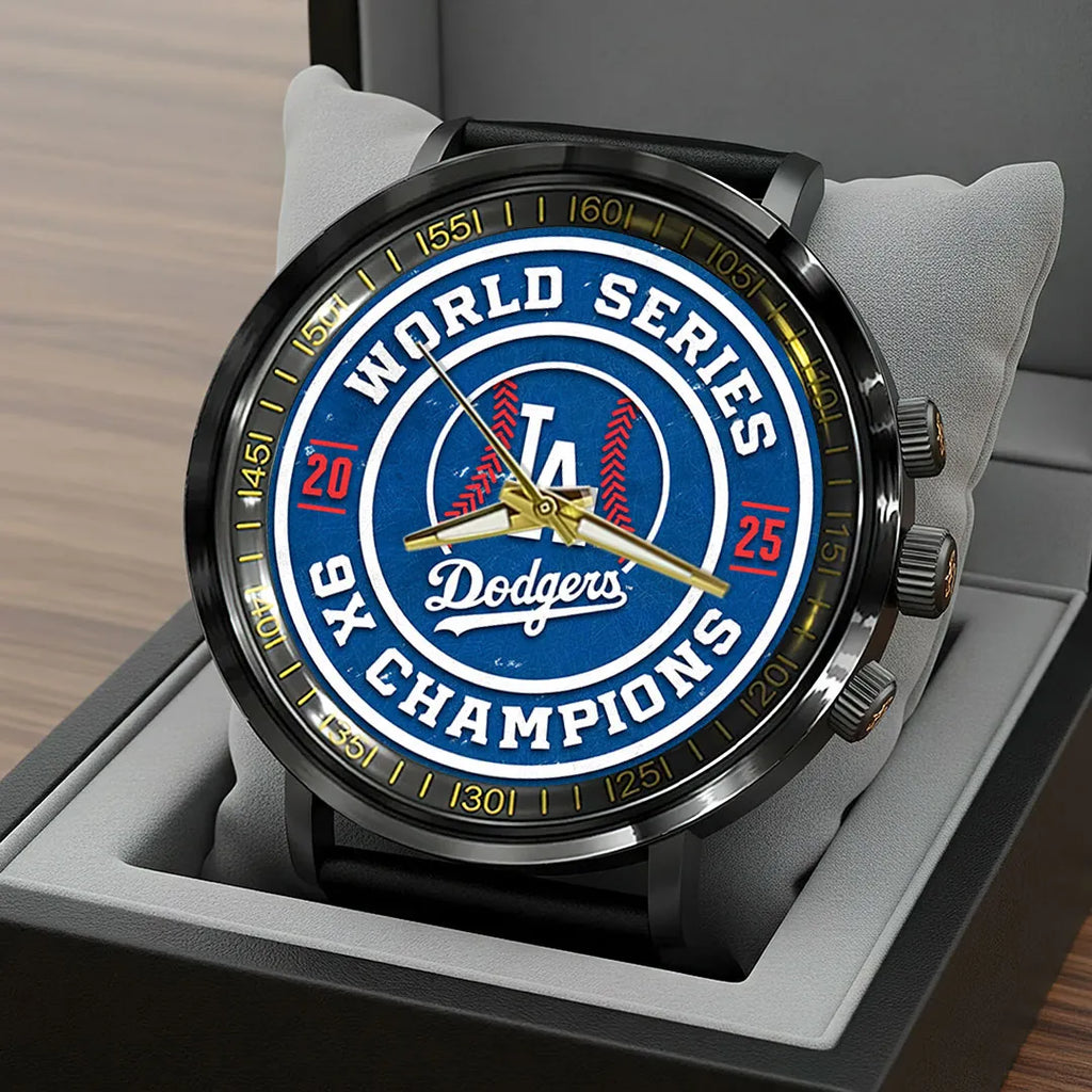 Los Angeles Dodgers 2025 World Series Champions Black Stainless Steel Watch – HOATT14284
