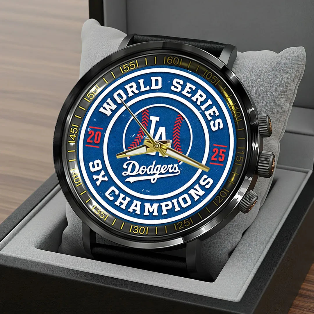 Los Angeles Dodgers 2025 World Series Champions Black Stainless Steel Watch – HOATT14284