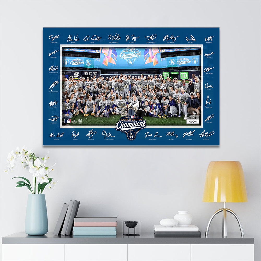 Los Angeles Dodgers 2025 World Series Champions Rectangle Canvas With Inner Frame – MAITM13658