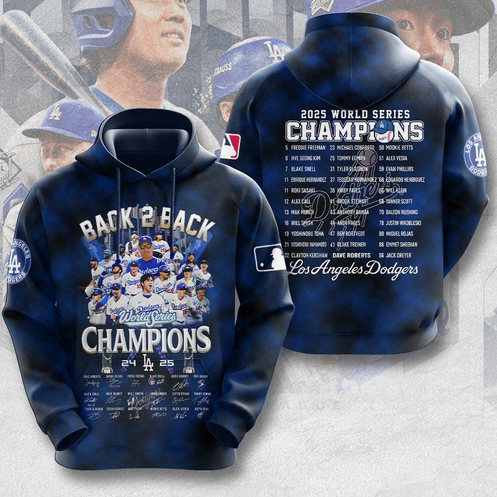Los Angeles Dodgers 2025 World Series Champions 3D Apparel – MAITM13682