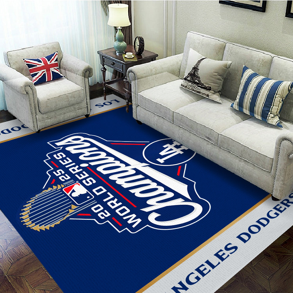 Los Angeles Dodgers 2025 World Series Champions Rectangular Rug – MAITM13645