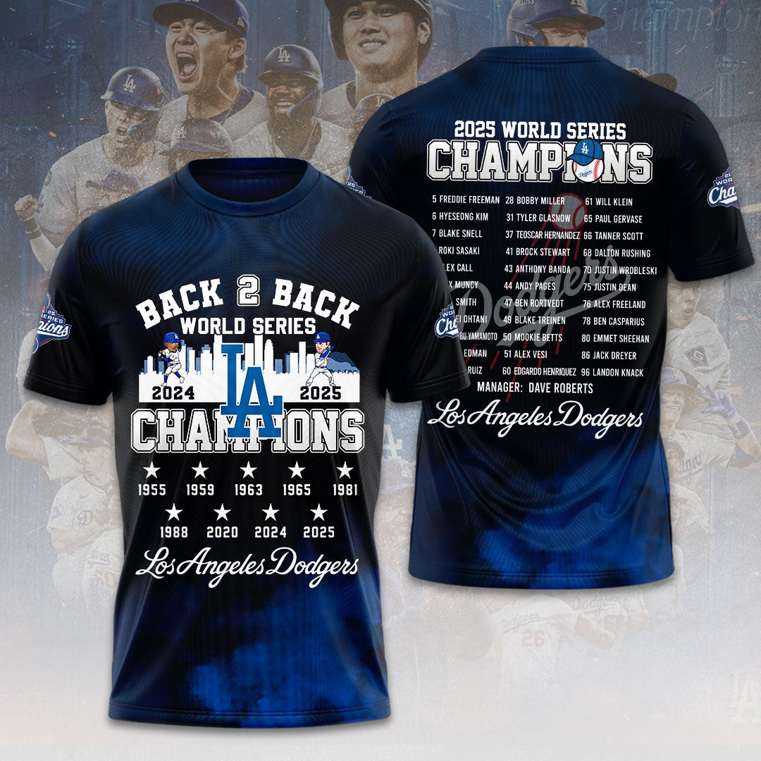 Los Angeles Dodgers 2025 World Series Champions 3D Apparel – HOATT14306