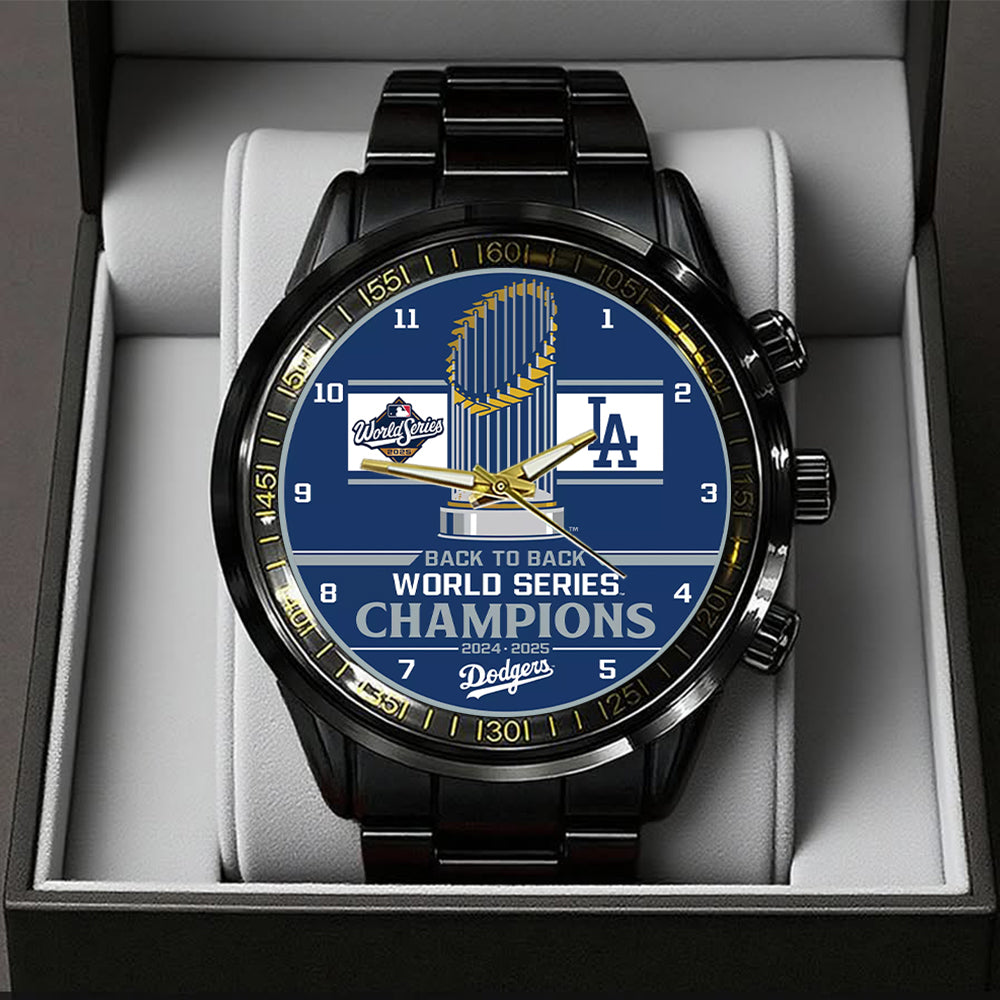 Los Angeles Dodgers World Series 2025 Black Stainless Steel Watch – TANTN18245
