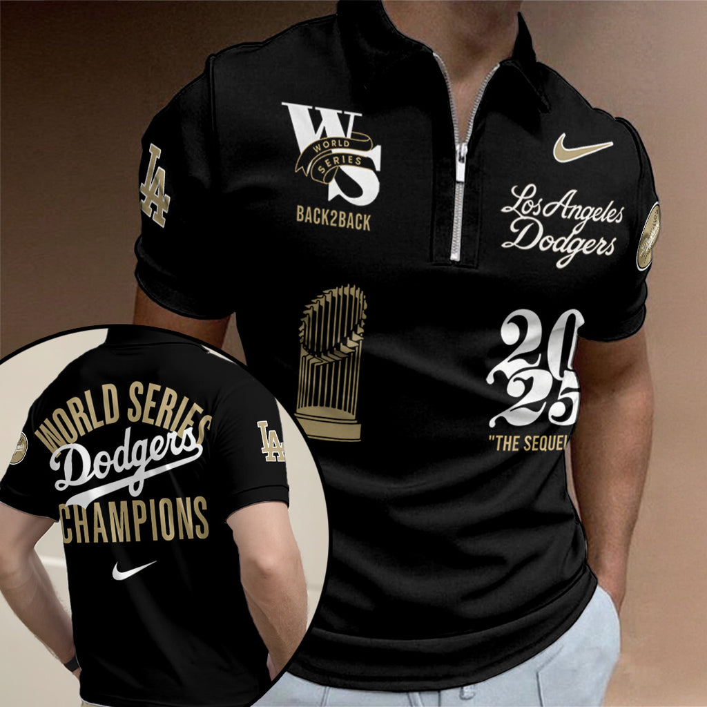 Los Angeles Dodgers World Series 2025 Zip Polo Shirt – TANTN19672
