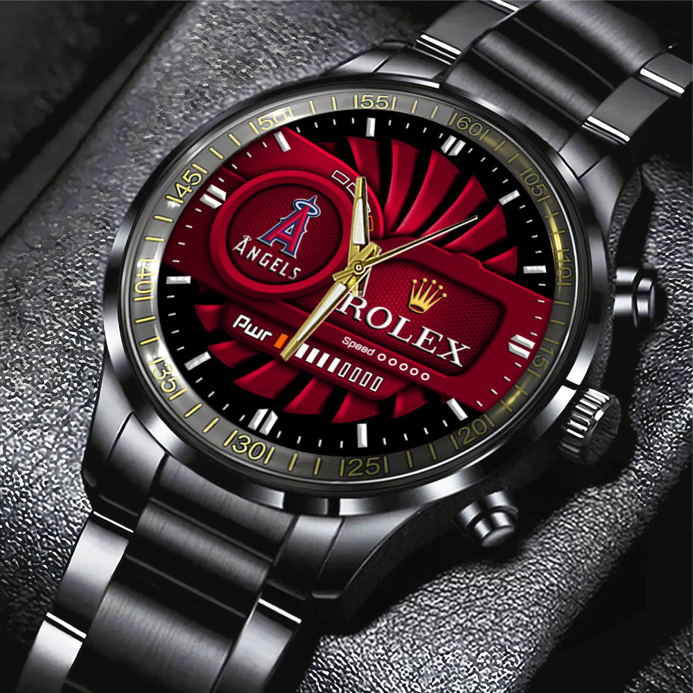 Los Angeles Angels Black Stainless Steel Watch – MAITM13435