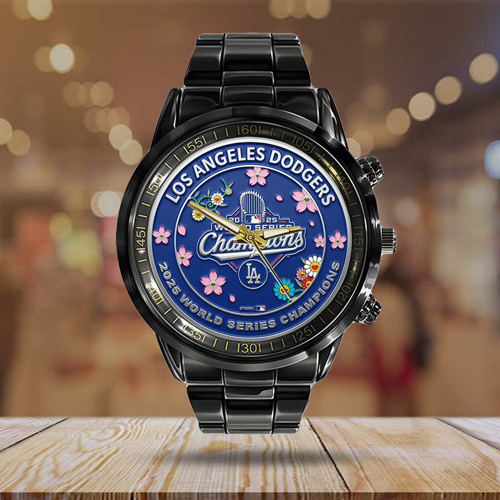 Los Angeles Dodgers Black Stainless Steel Watch – TMTHU1907