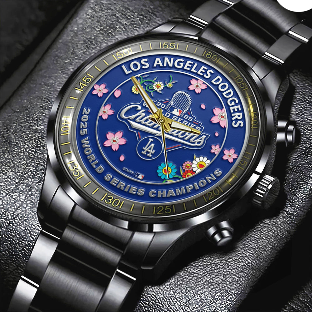 Los Angeles Dodgers Black Stainless Steel Watch – TMTHU1907
