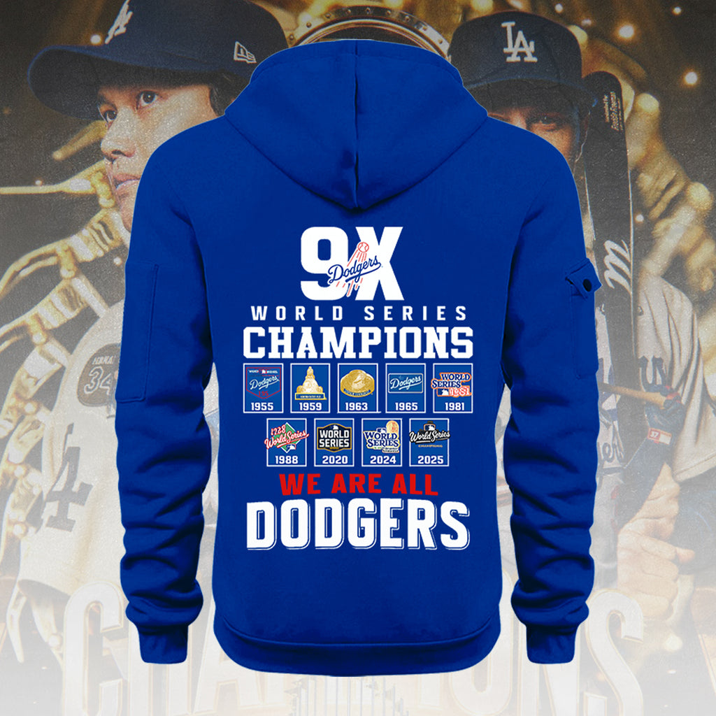 Los Angeles Dodgers 2025 World Series Champions 2D Quarter Zip Hoodie – HOATT14354