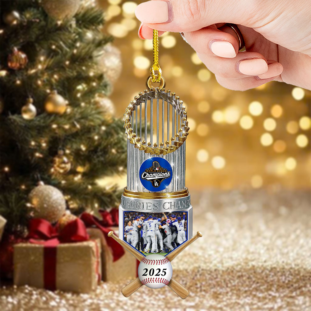 Los Angeles Dodgers 2025 World Series Champions Custom Shape 2-sided Acrylic Ornament – HOATT14329