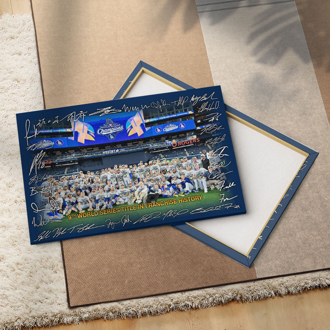 Los Angeles Dodgers 2025 World Series Champions Rectangle Canvas With Inner Frame – HOATT14298